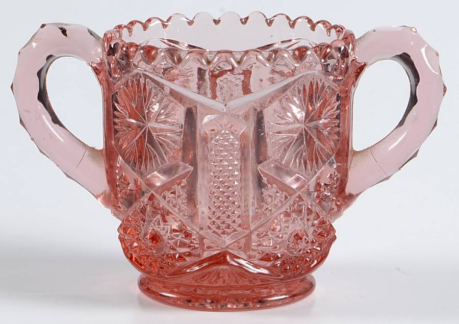 Mogul Variant Pink Mini Open Sugar by Imperial Glass-Ohio-1