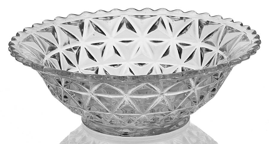 Mt. Vernon Clear (Crisscross Diamonds) 8" Round Bowl by Imperial Glass-Ohio-1