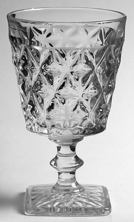 Mt. Vernon Clear (Crisscross Diamonds) Water Goblet by Imperial Glass-Ohio-1