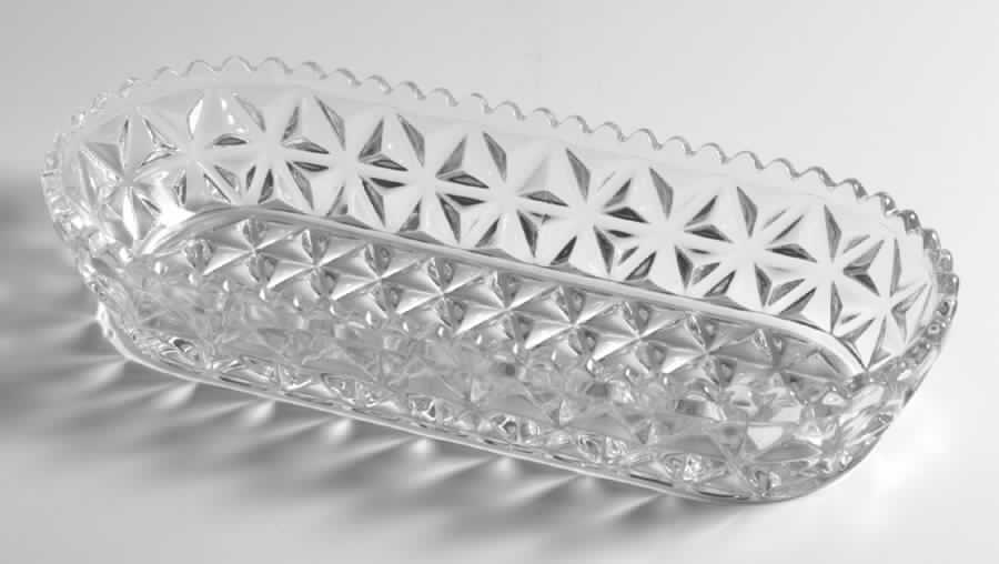Mt. Vernon Clear (Crisscross Diamonds) 10" Oval Celery by Imperial Glass-Ohio-1
