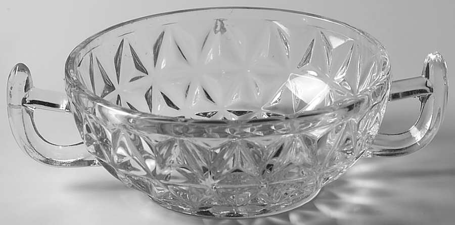 Mt. Vernon Clear (Crisscross Diamonds) Handled Nappy by Imperial Glass-Ohio-1