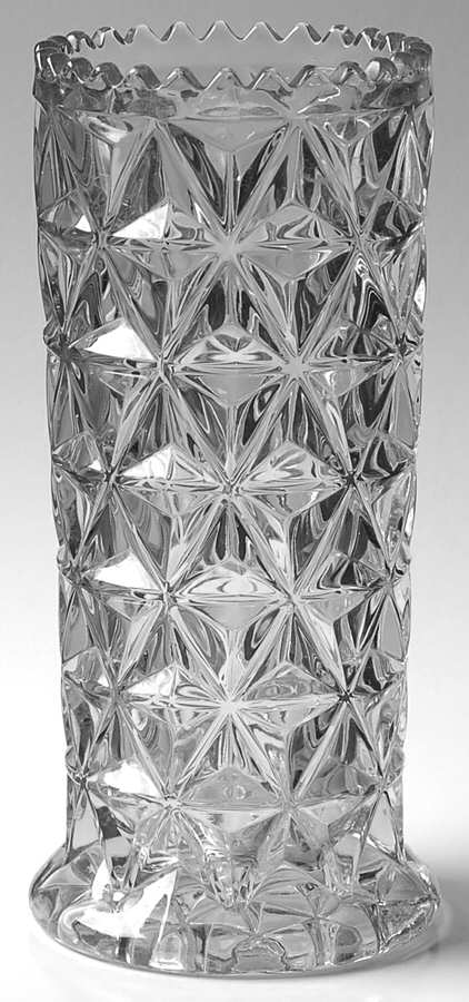 Mt. Vernon Clear (Crisscross Diamonds) 8" Flower Vase by Imperial Glass-Ohio-1
