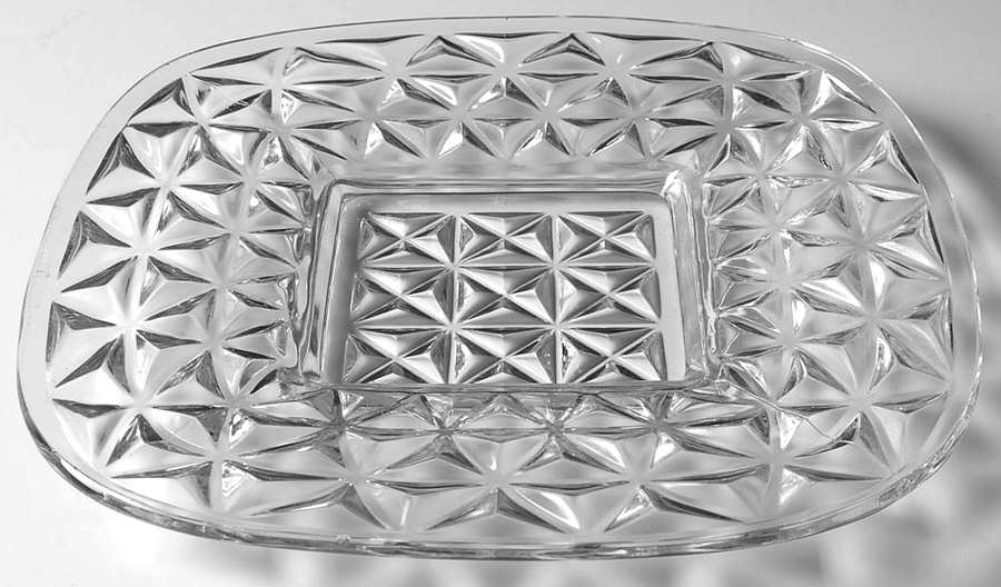 Mt. Vernon Clear (Crisscross Diamonds) Square Plate by Imperial Glass-Ohio-1