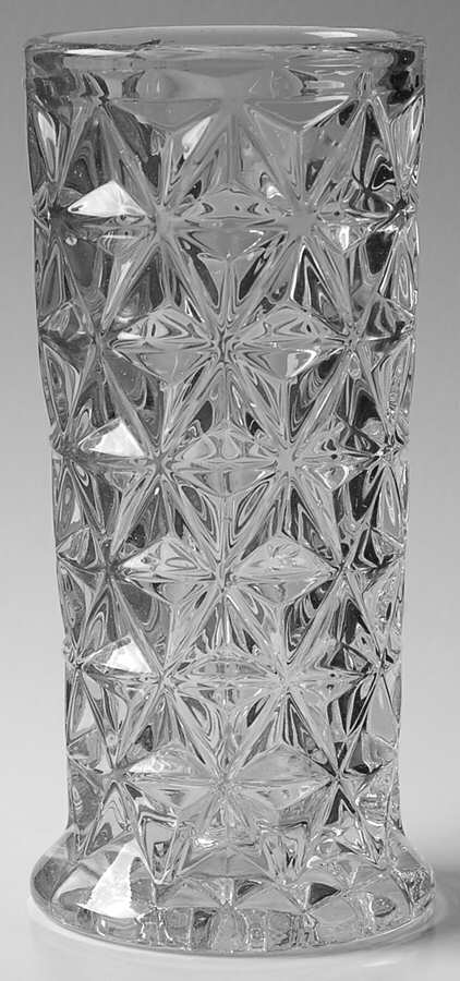 Mt. Vernon Clear (Crisscross Diamonds) 8" Straight Vase by Imperial Glass-Ohio-1