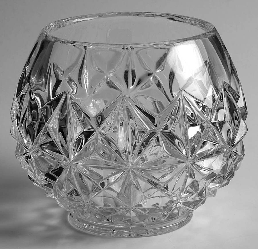 Mt. Vernon Clear (Crisscross Diamonds) 5" Rose Bowl by Imperial Glass-Ohio-1