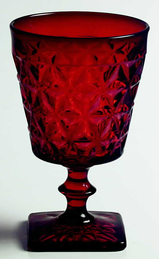 Mt. Vernon Red Water Goblet by Imperial Glass-Ohio-1