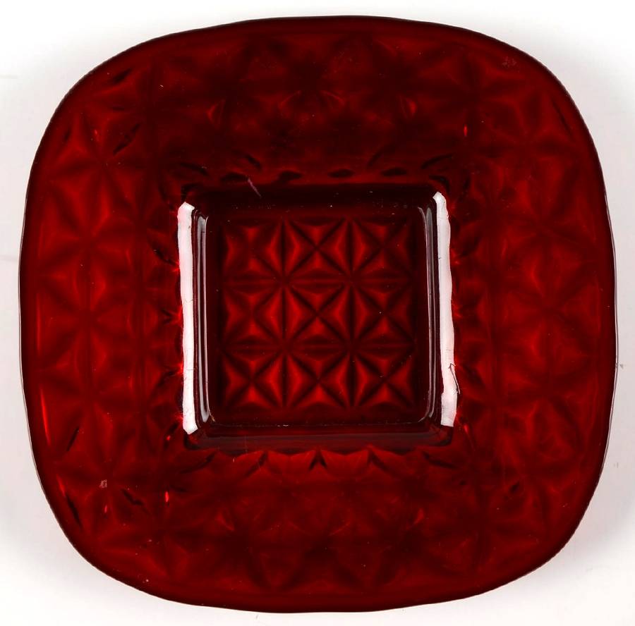 Mt. Vernon Red Luncheon Plate by Imperial Glass-Ohio-1