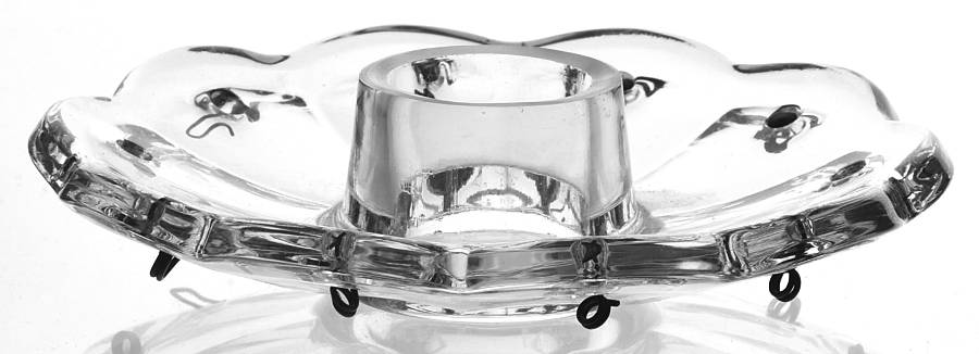 Old Williamsburg Clear Bobeche-Holds 10 Prisms by Imperial Glass-Ohio-1