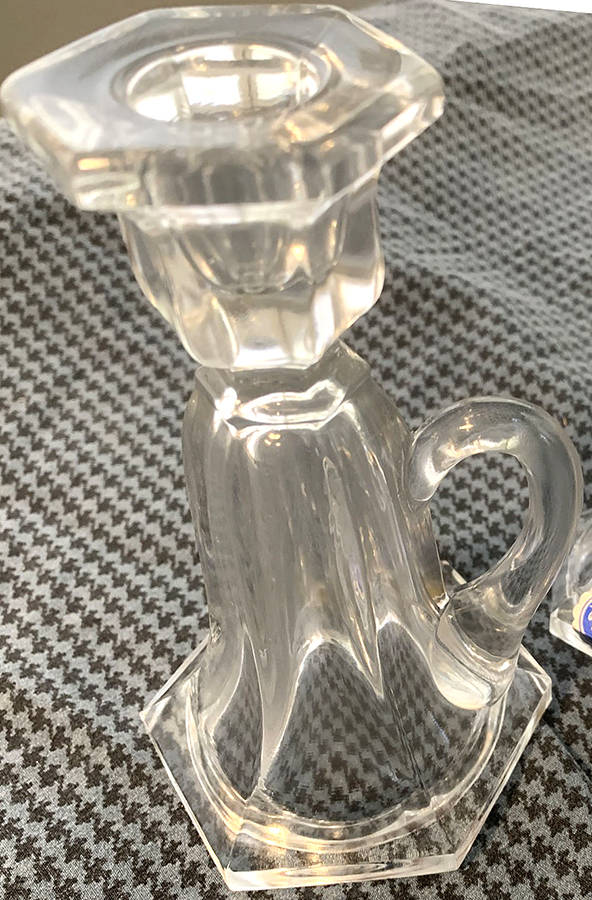 Old Williamsburg Clear Single Light Candlestick by Imperial Glass-Ohio-1