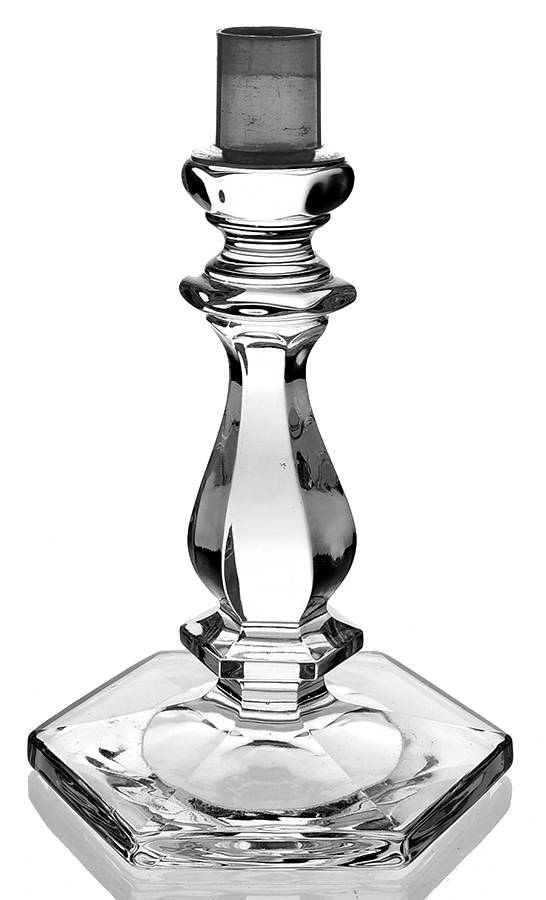 Old Williamsburg Clear 7" Candlestick No Bobeche Or Prisms by Imperial Glass-Ohio-1