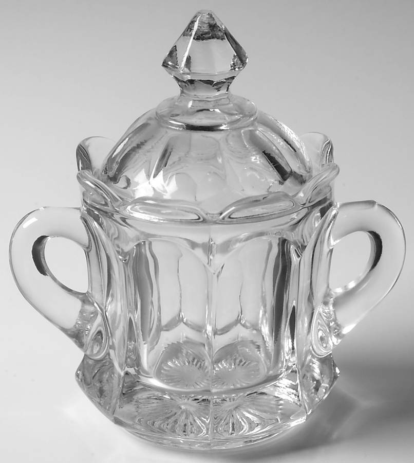 Old Williamsburg Clear Bowl Has Lip, Sugar Bowl & Lid by Imperial Glass-Ohio-1