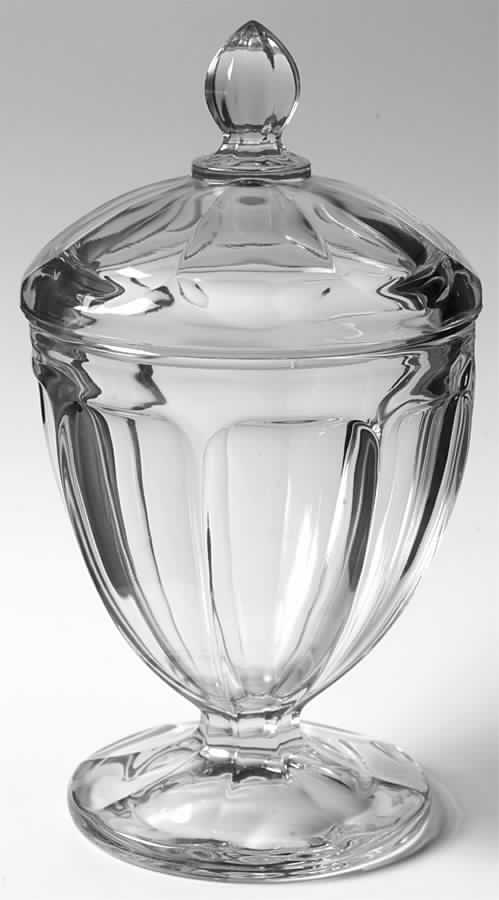 Old Williamsburg Clear Large Candy Jar & Lid by Imperial Glass-Ohio-1