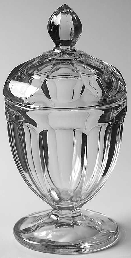 Old Williamsburg Clear 12 Oz Candy Jar & Lid by Imperial Glass-Ohio-1