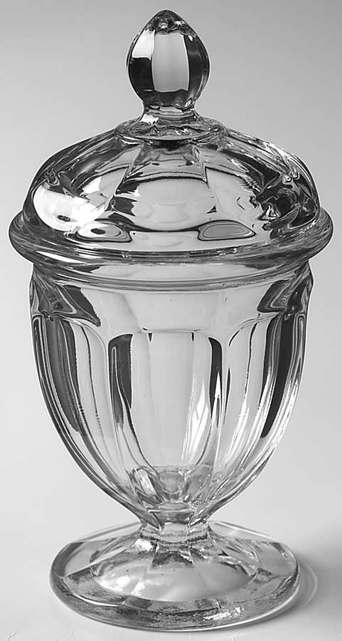 Old Williamsburg Clear 12 Oz Candy Jar & Lid by Imperial Glass-Ohio-1