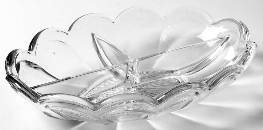 Old Williamsburg Clear 10" Oval 3 Part Relish by Imperial Glass-Ohio-1