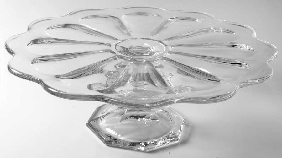 Old Williamsburg Clear Round Cake Stand by Imperial Glass-Ohio-1