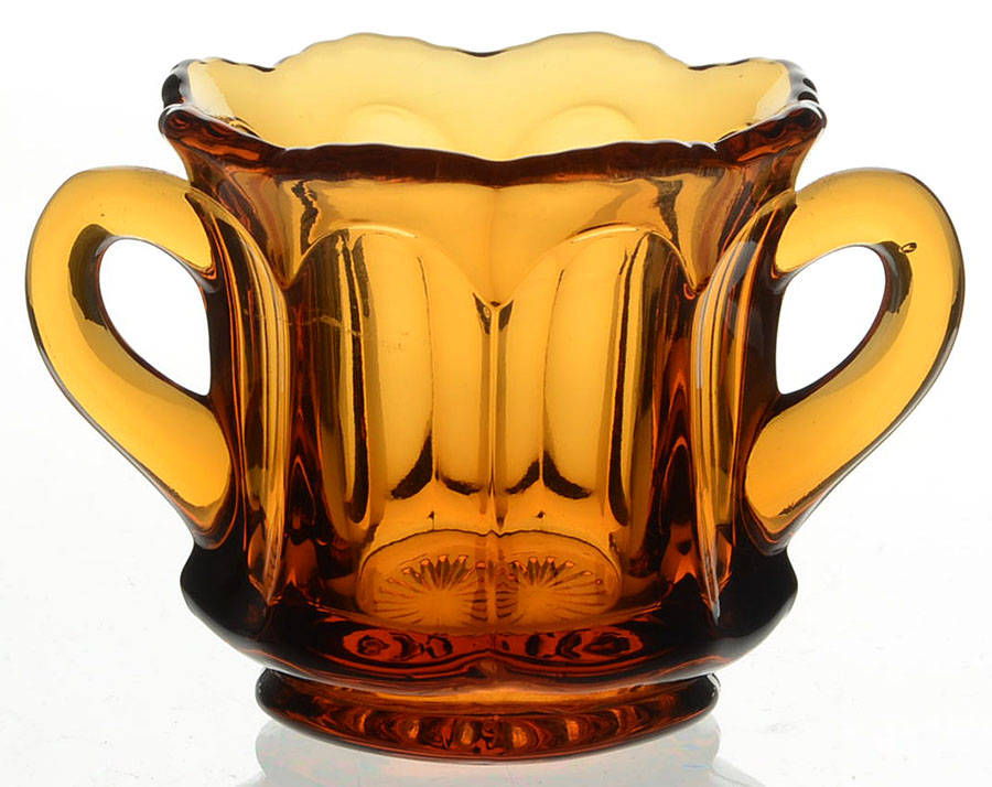 Old Williamsburg Amber Mini Open Sugar by Imperial Glass-Ohio-1