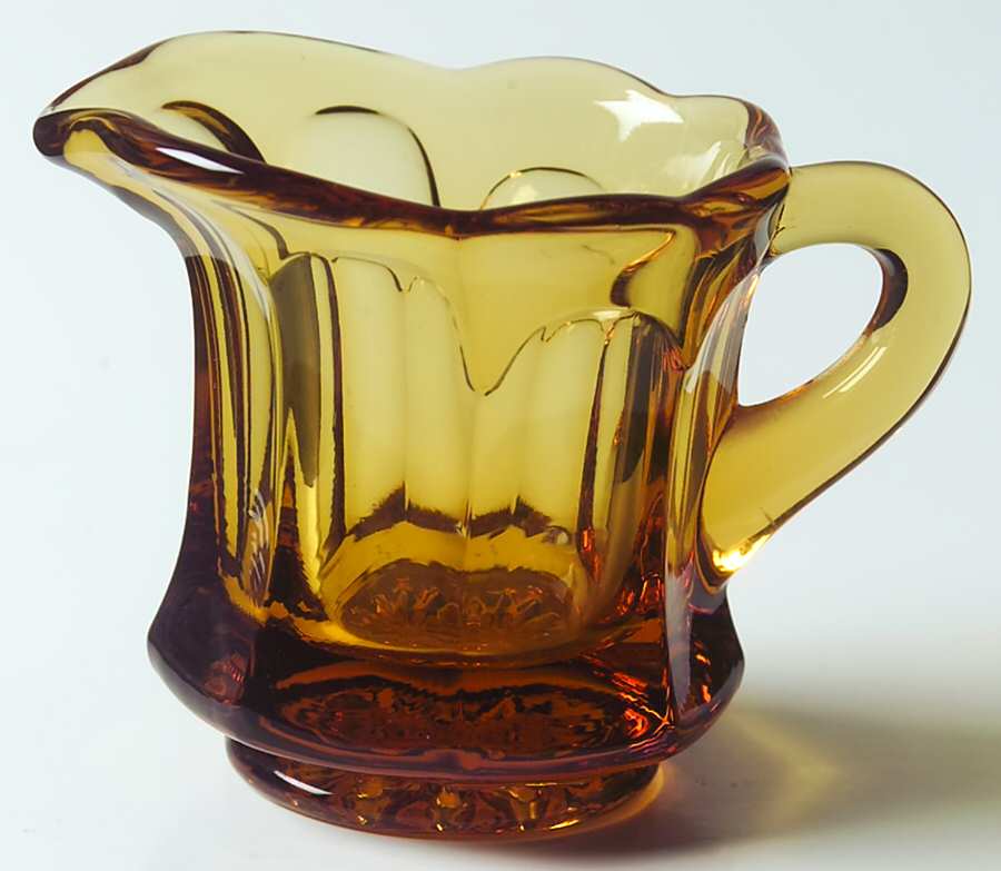 Old Williamsburg Amber Mini Creamer by Imperial Glass-Ohio-1