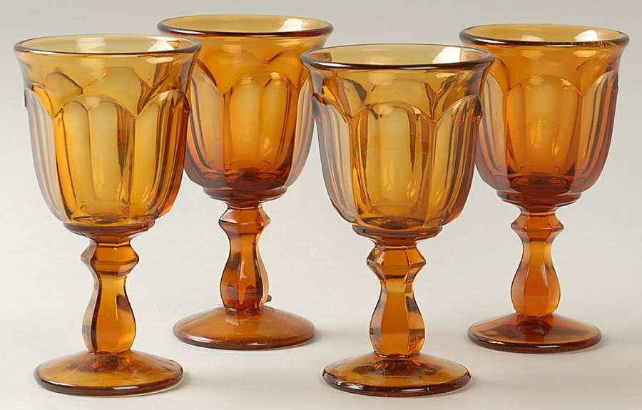 Old Williamsburg Amber Wine - Set of 4 by Imperial Glass-Ohio-1