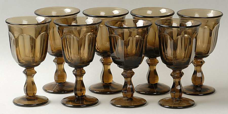 Old Williamsburg Brown Wine - Set of 8 by Imperial Glass-Ohio-1