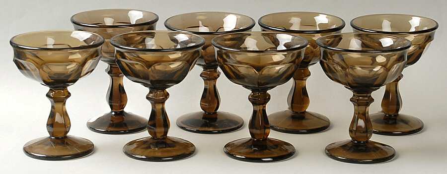 Old Williamsburg Brown Champagne/Tall Sherbet - Set of 8 by Imperial Glass-Ohio-1