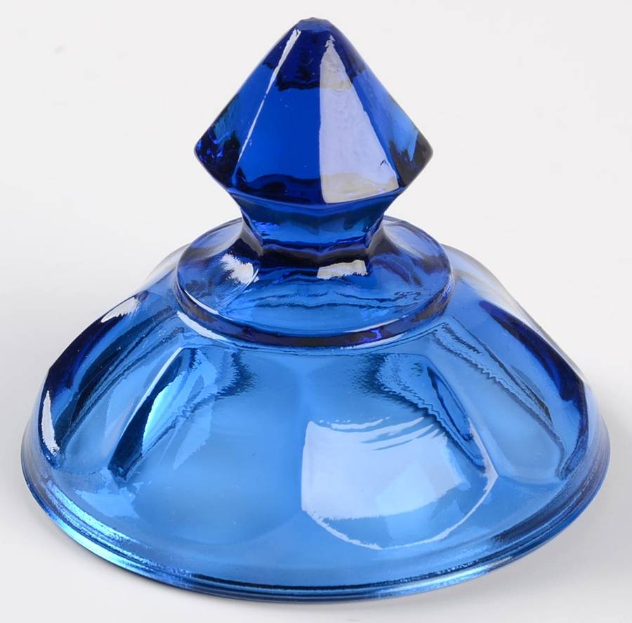 Old Williamsburg Deep Blue Ultra Lid for Sugar Bowl by Imperial Glass-Ohio-1