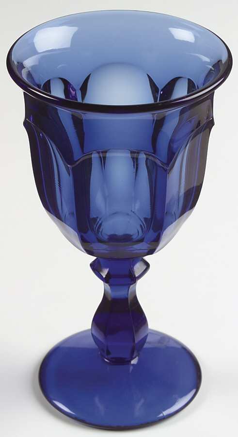 Old Williamsburg Deep Blue Ultra Water Goblet by Imperial Glass-Ohio-1