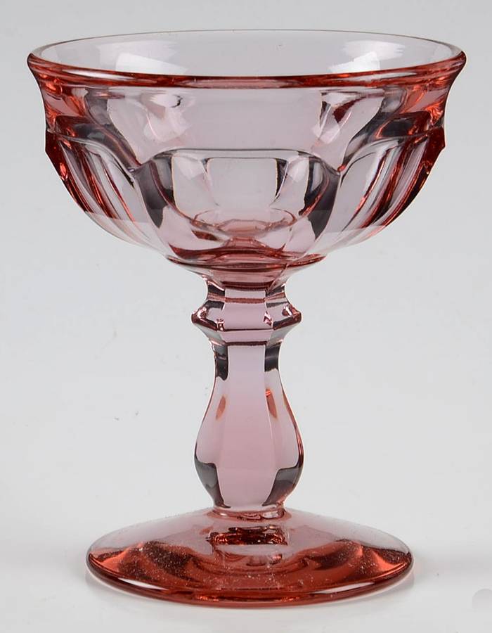 Old Williamsburg Dark (Azalea Pink) Champagne/Tall Sherbet by Imperial Glass-Ohio-1