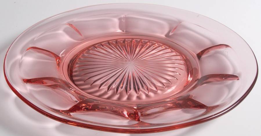 Old Williamsburg Dark (Azalea Pink) Luncheon Plate by Imperial Glass-Ohio-1