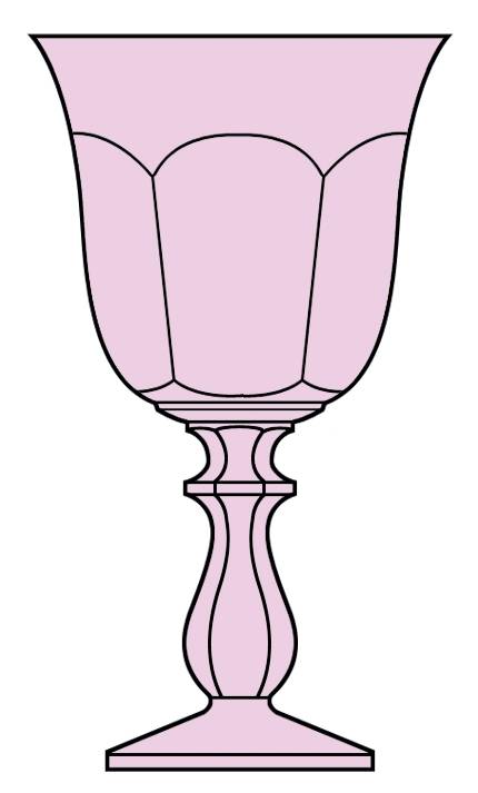 Old Williamsburg Dark (Azalea Pink) Water Goblet by Imperial Glass-Ohio-1