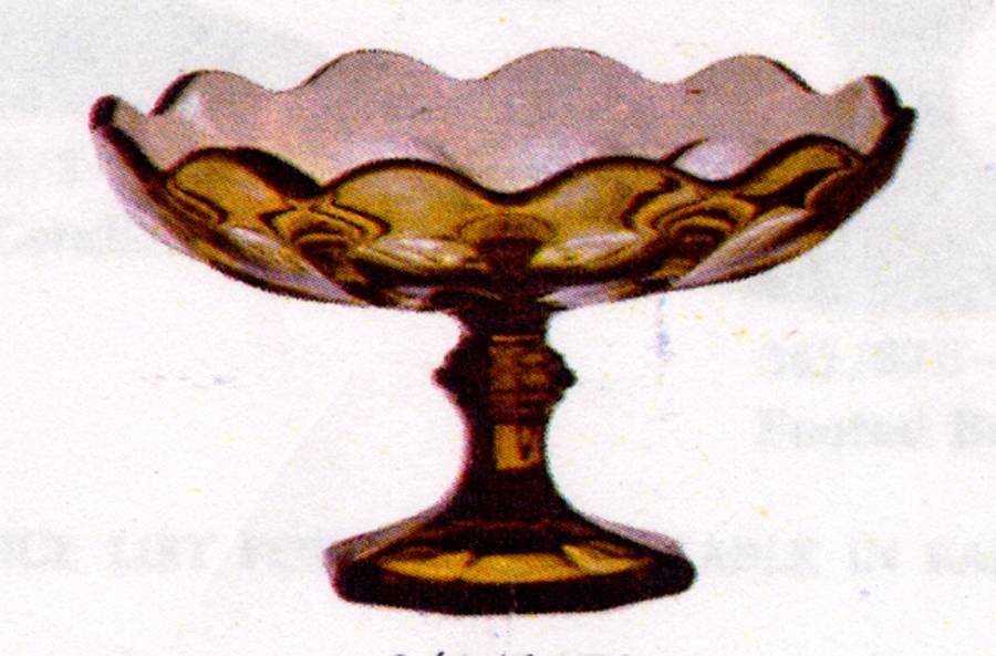 Old Williamsburg Verde Green 10" Footed Bowl by Imperial Glass-Ohio-1