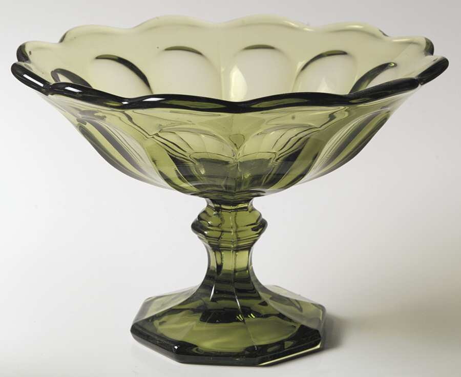 Old Williamsburg Verde Green Round Compote (Height X Width) by Imperial Glass-Ohio-1