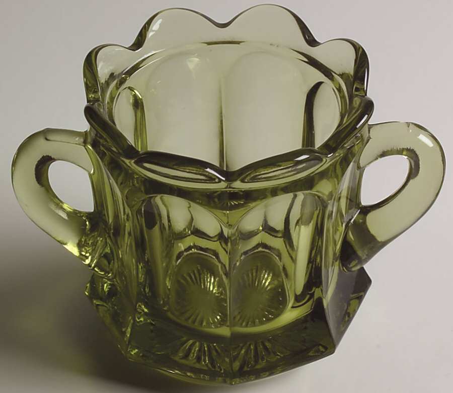 Old Williamsburg Verde Green Open Sugar by Imperial Glass-Ohio-1