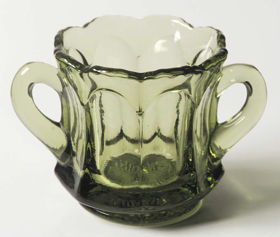 Old Williamsburg Verde Green Mini Open Sugar by Imperial Glass-Ohio-1