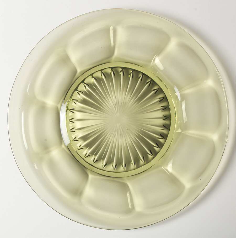 Old Williamsburg Verde Green Luncheon Plate by Imperial Glass-Ohio-1