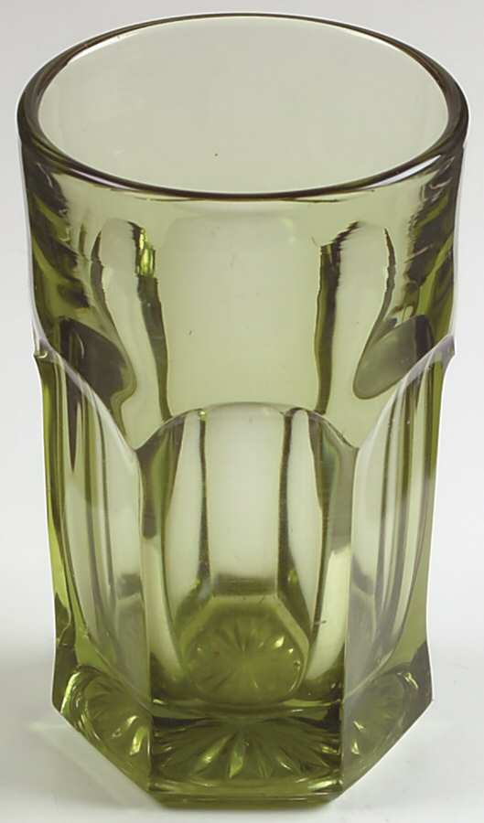 Old Williamsburg Verde Green 10 Oz Flat Tumbler by Imperial Glass-Ohio-1