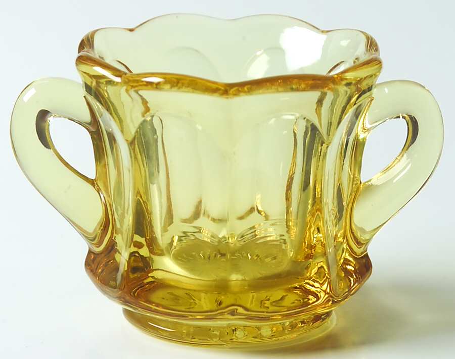 Old Williamsburg Yellow Mini Open Sugar by Imperial Glass-Ohio-1
