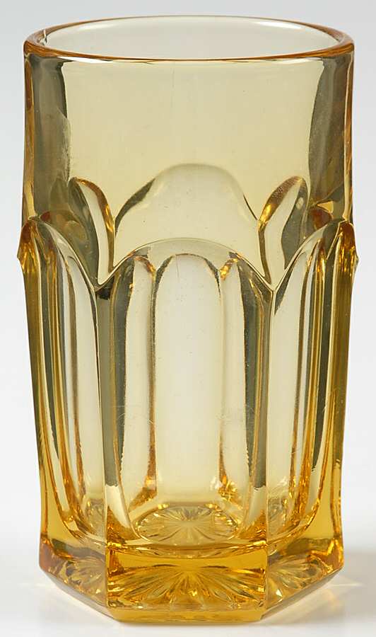 Old Williamsburg Yellow 10 Oz Flat Tumbler by Imperial Glass-Ohio-1