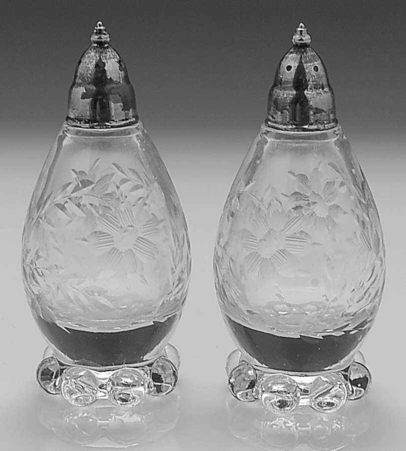 Princess (Cut) Shaker Set w/Metal Lids by Imperial Glass-Ohio-1