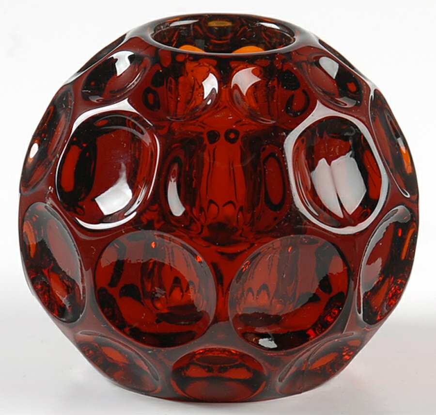 Provincial Amber Candle Block by Imperial Glass-Ohio-1