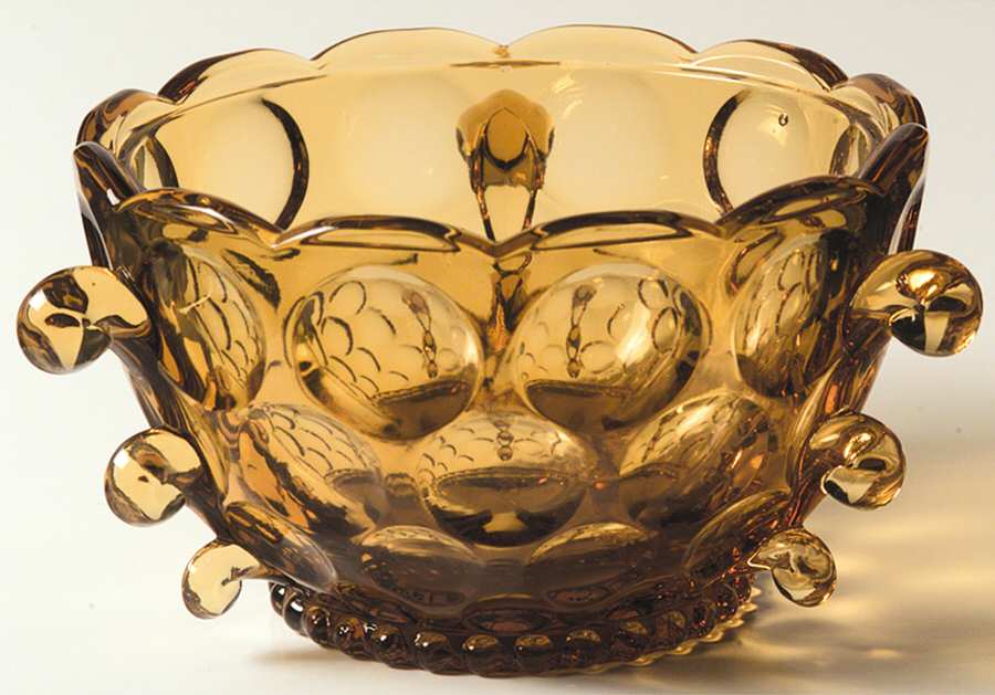 Provincial Amber Candy Box No Lid by Imperial Glass-Ohio-1