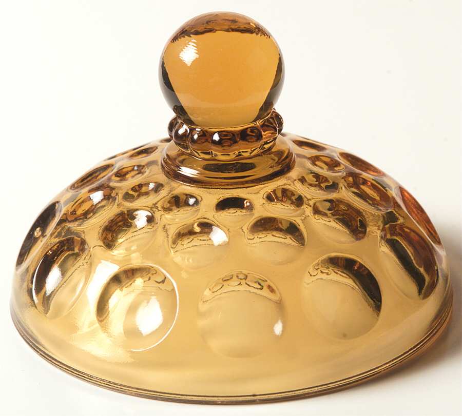 Provincial Amber Lid for Candy Box by Imperial Glass-Ohio-1