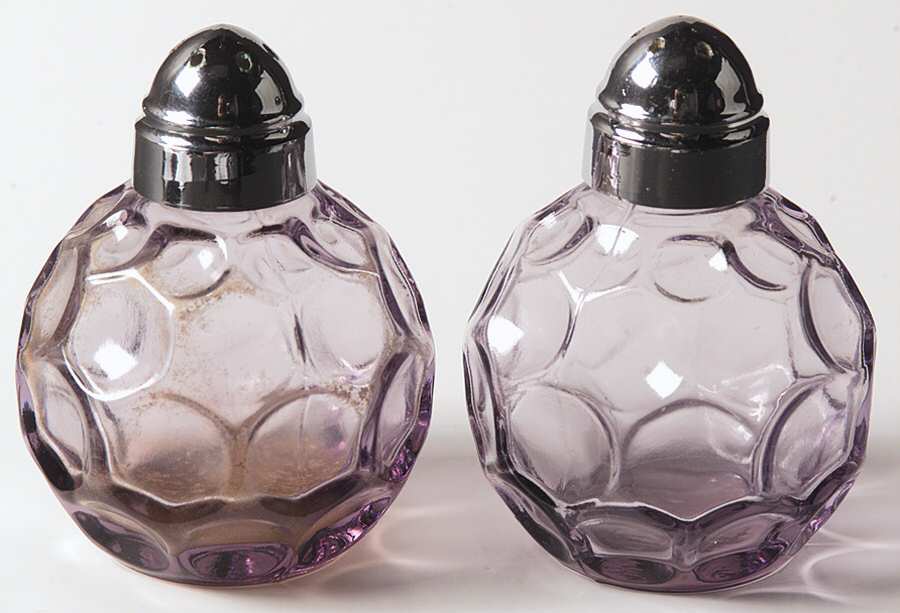 Provincial Amethyst Shaker Set w/Metal Lids by Imperial Glass-Ohio-1