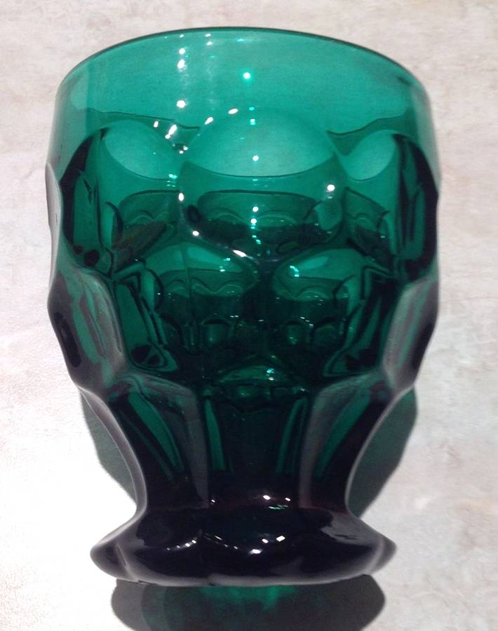 Provincial Stiegel Green 9 Oz Footed Tumbler by Imperial Glass-Ohio-1