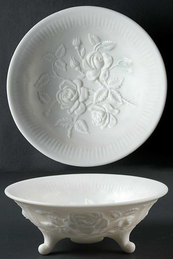 Rose Milk Glass (Doeskin-Satin) 8" 3-Toed Footed Bowl by Imperial Glass-Ohio-1