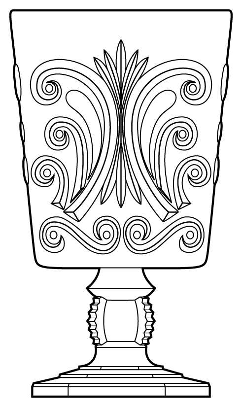 Scroll Clear Water Goblet by Imperial Glass-Ohio-1