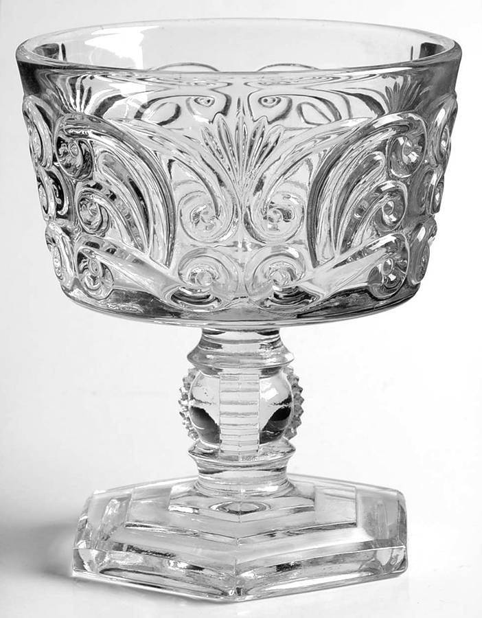 Scroll Clear Champagne/Tall Sherbet by Imperial Glass-Ohio-1