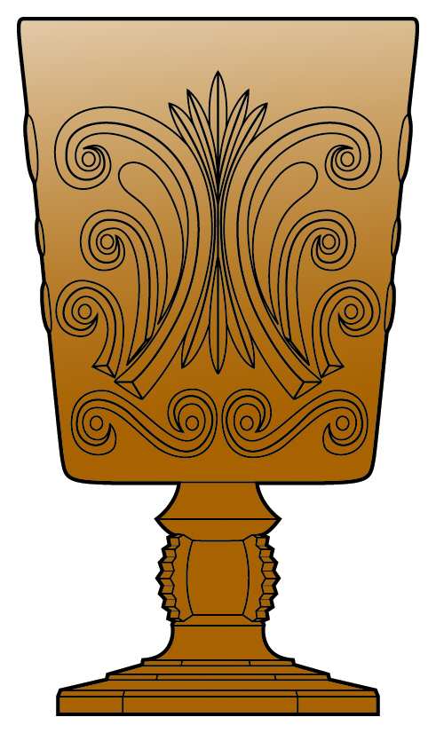 Scroll Amber Water Goblet by Imperial Glass-Ohio-1