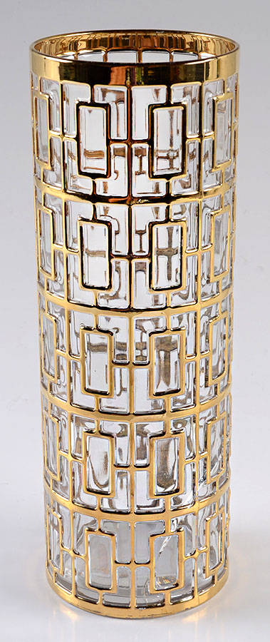 Shoji Gold 9" Bud Vase by Imperial Glass-Ohio-1