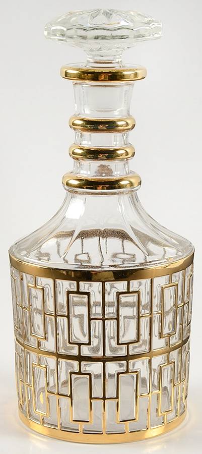 Shoji Gold Decanter & Stopper by Imperial Glass-Ohio-1